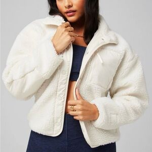 Fabletics Tahoe Teddy Jacket in Bone white NWOT